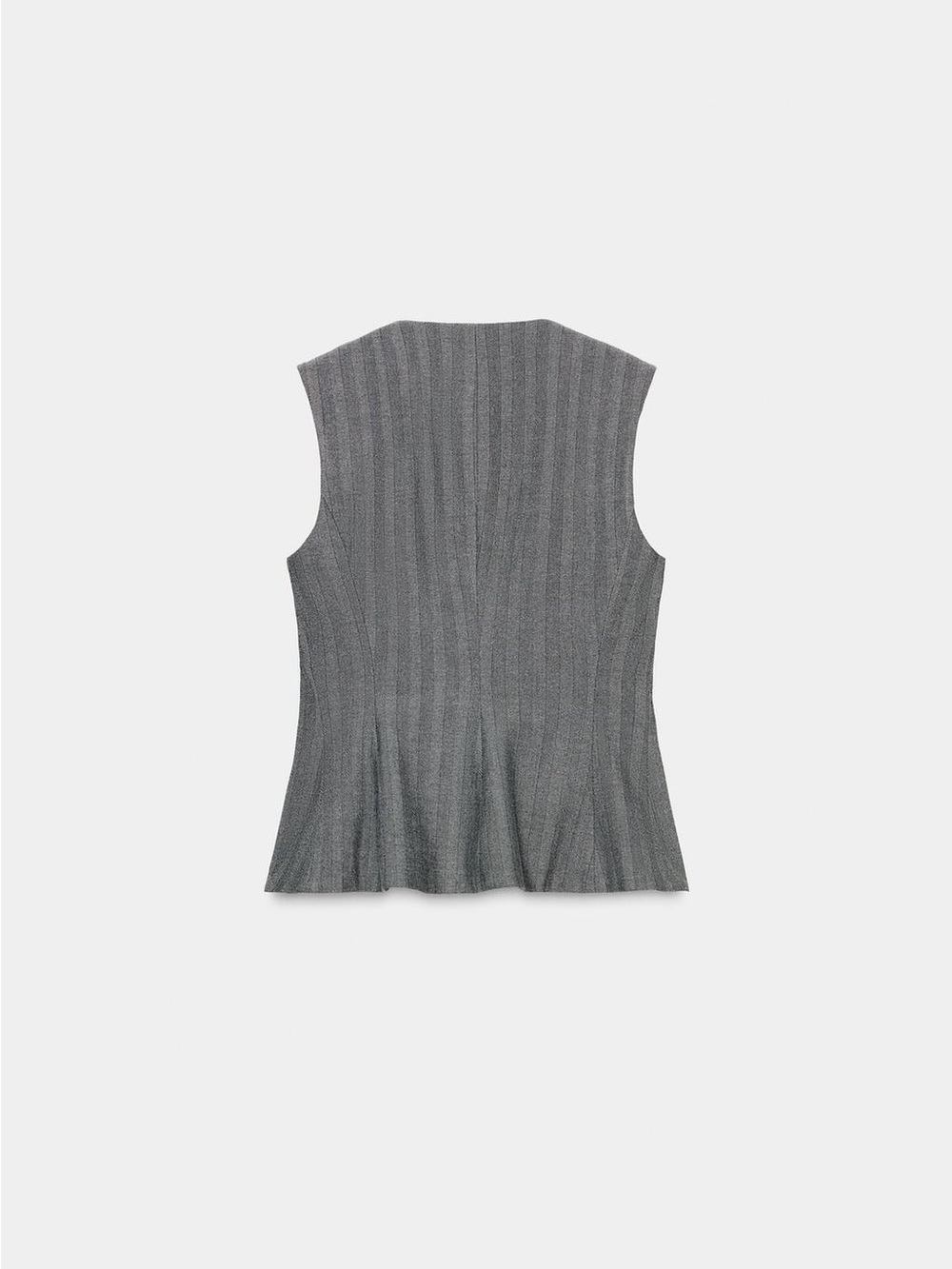 Zara Gray Pinstripe Vest and Flare Pants Set with Gold Buttons - Picture 6 of 14